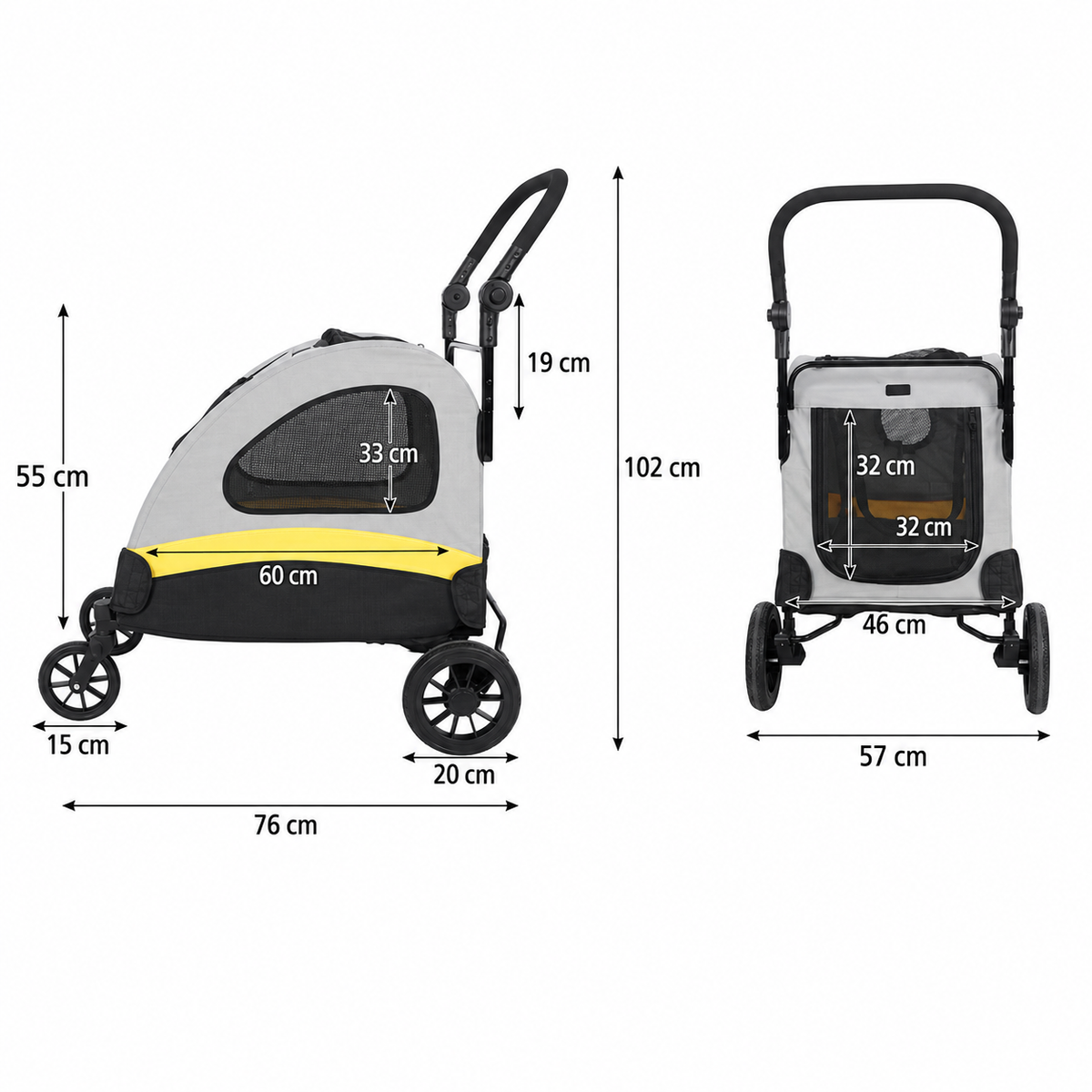 Chariot Pour Chien | Robuste & tout-terrain pour chiens moyens
