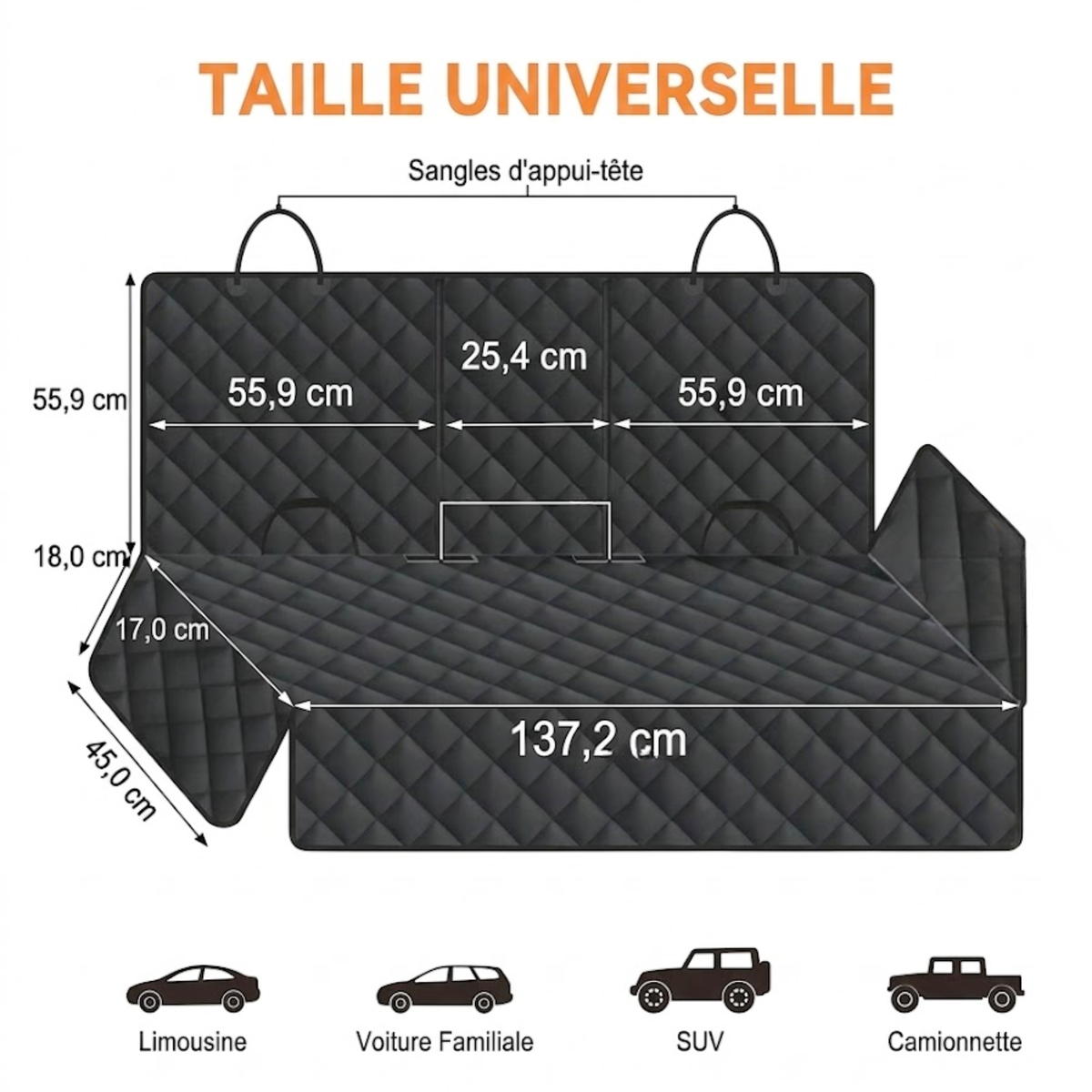 Housse de siège de voiture pour chien