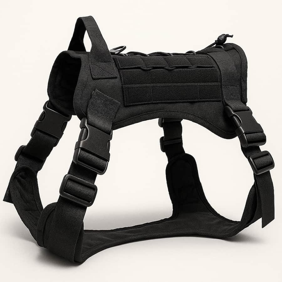Harnais tactique pour chien avec collier et laisse
