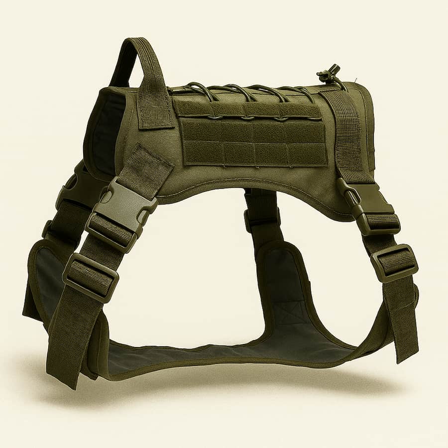 Harnais tactique pour chien avec collier et laisse