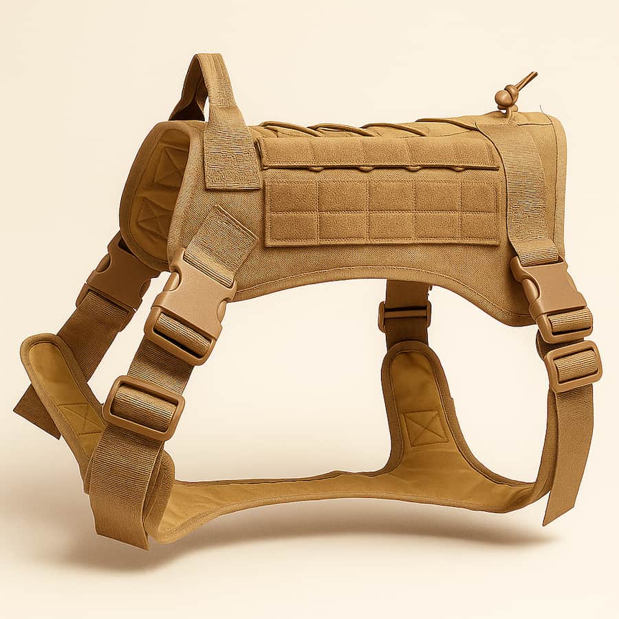 Harnais tactique pour chien avec collier et laisse