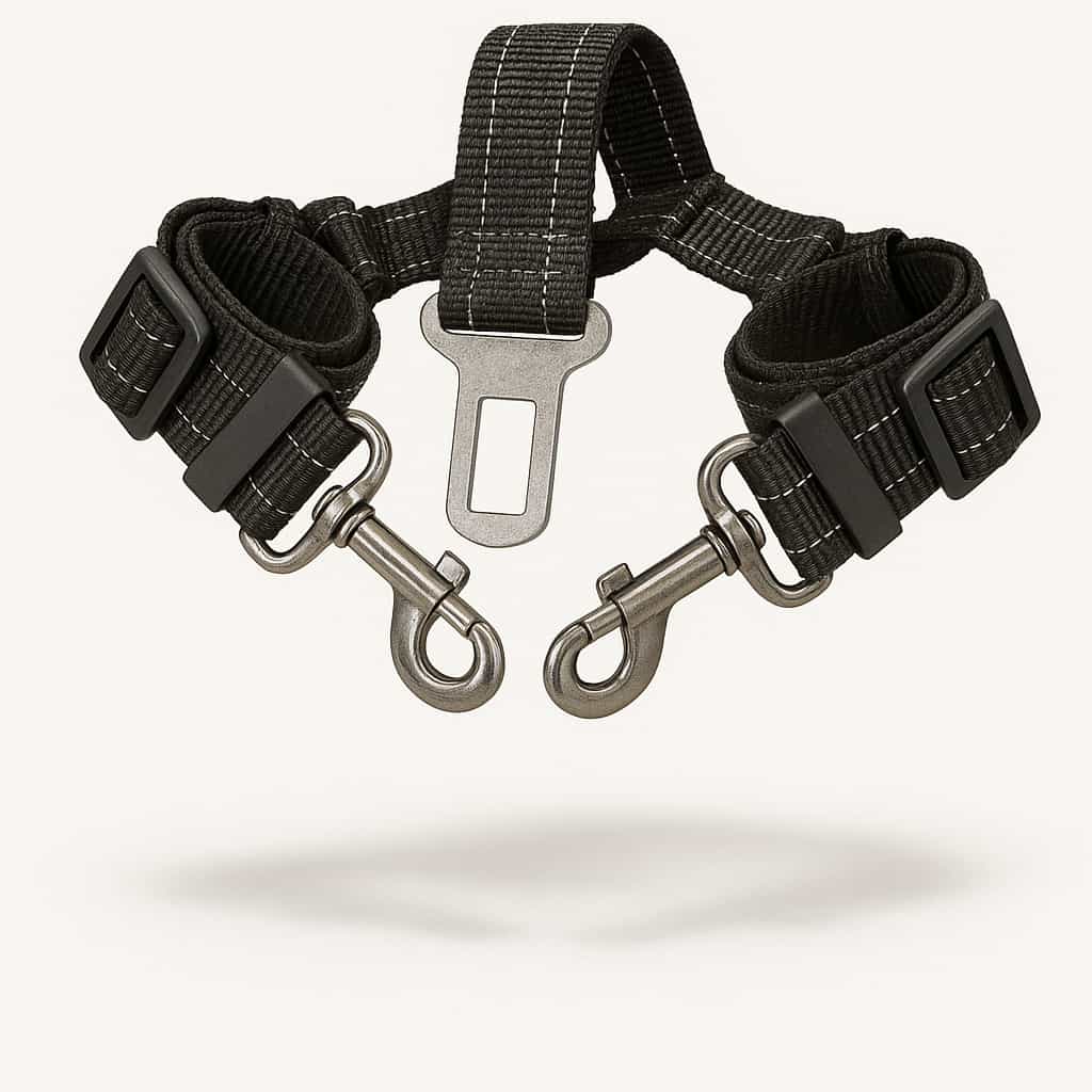 Ceinture de sécurité double pour chien en voiture