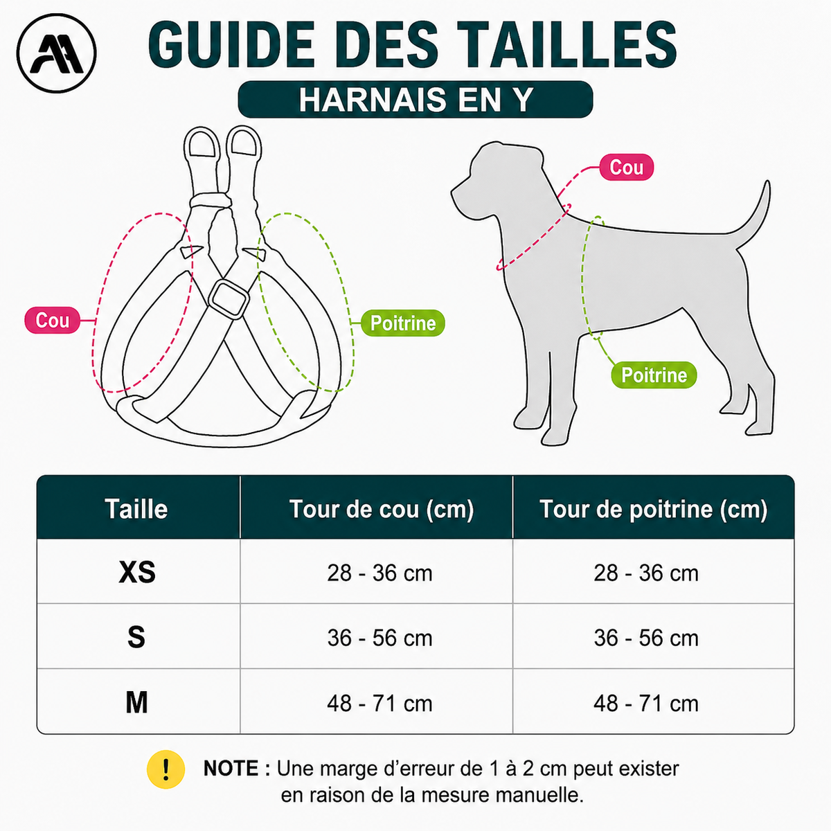 Harnais en Y confortable pour petit chien et chiot