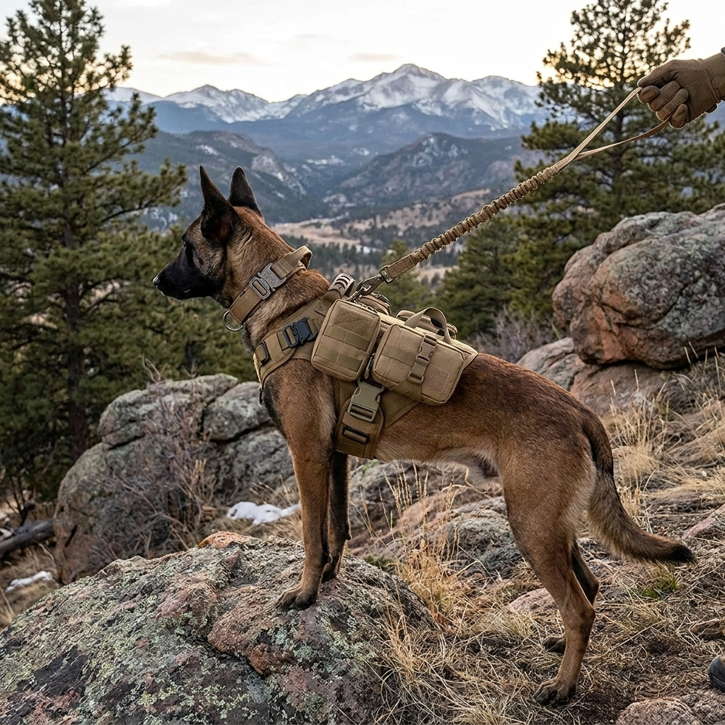 Harnais tactique complet pour chien avec accessoires