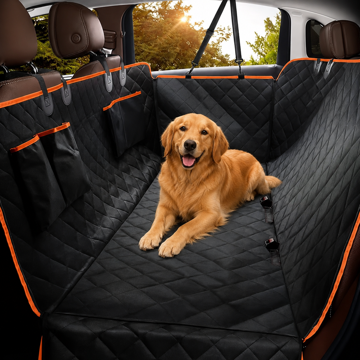 Housse imperméable pour siège arrière de voiture pour chien