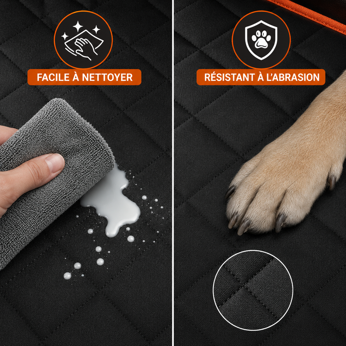 Housse imperméable pour siège arrière de voiture pour chien