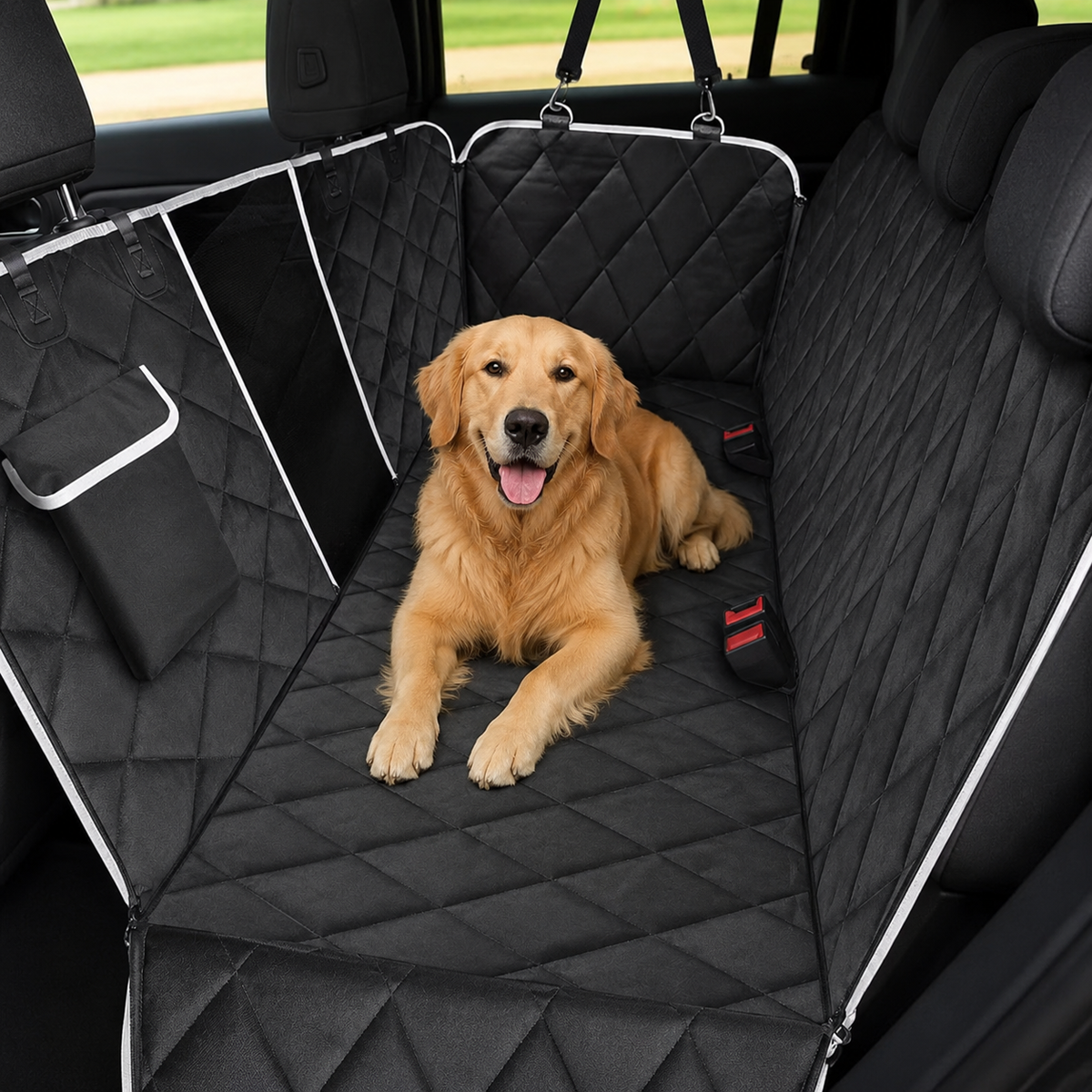 Housse de siège voiture pour chien avec filet respirant
