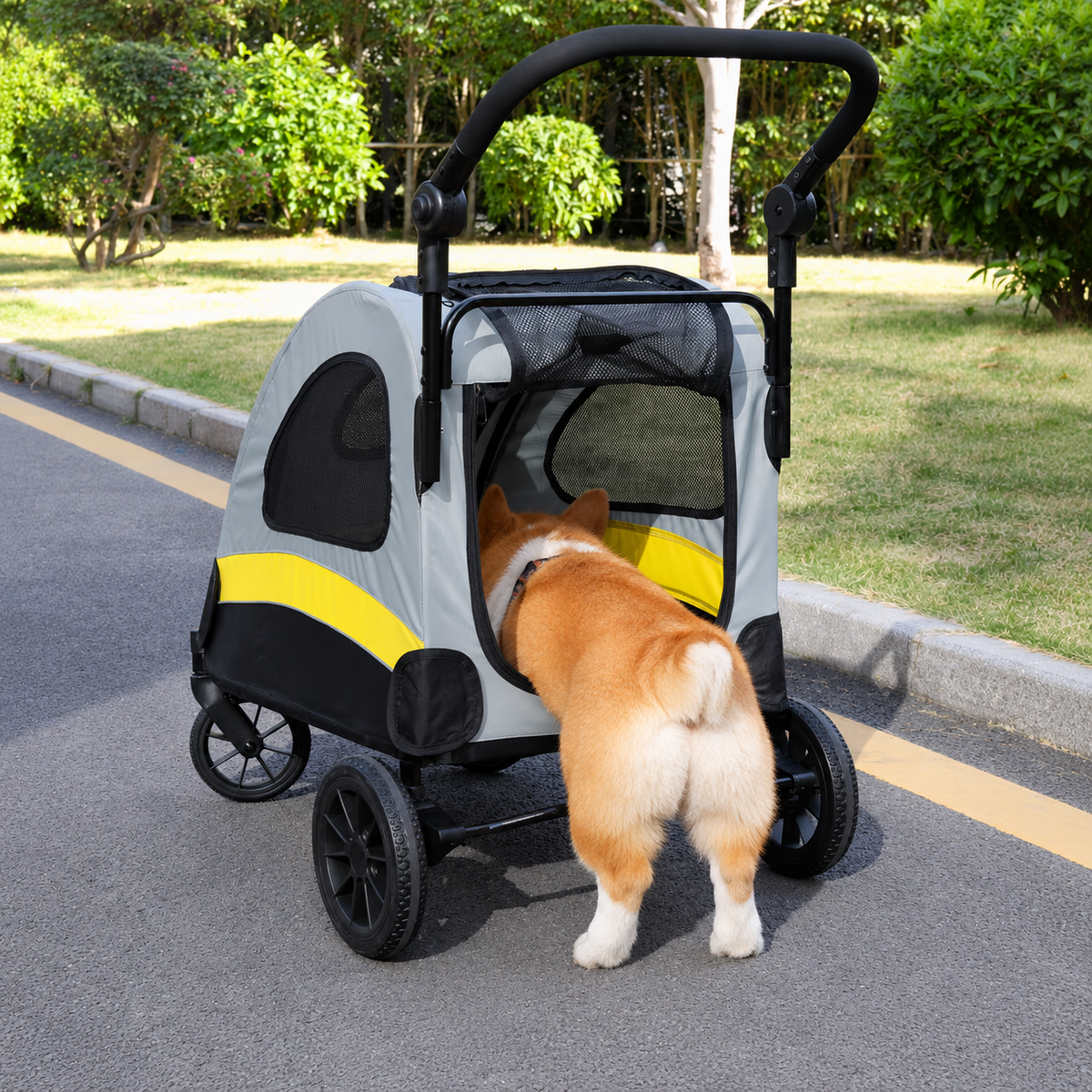Chariot Pour Chien | Robuste & tout-terrain pour chiens moyens