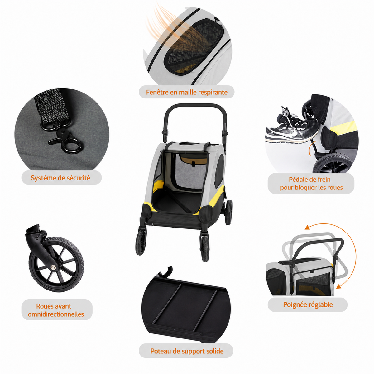 Chariot Pour Chien | Robuste & tout-terrain pour chiens moyens