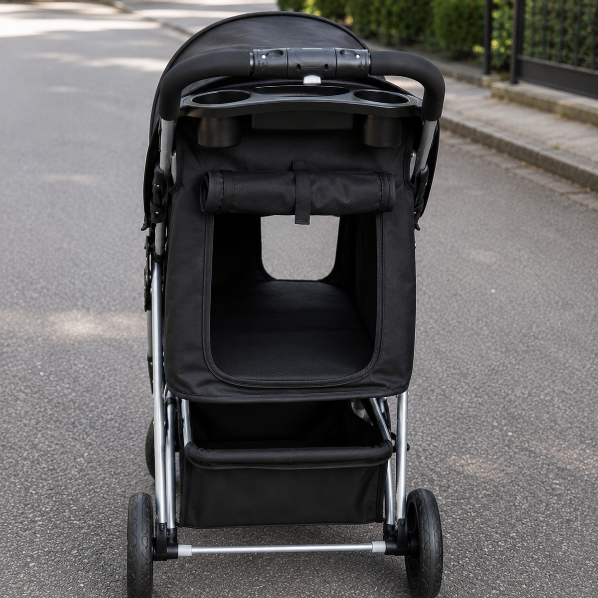 Poussette chien 3 roues | Élégante & robuste pour chiens jusqu'à 16 kg